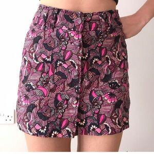 Zara Pink and Black Floral Skort